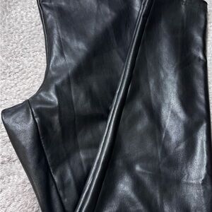 LOFT Black Faux Leather Jeggings